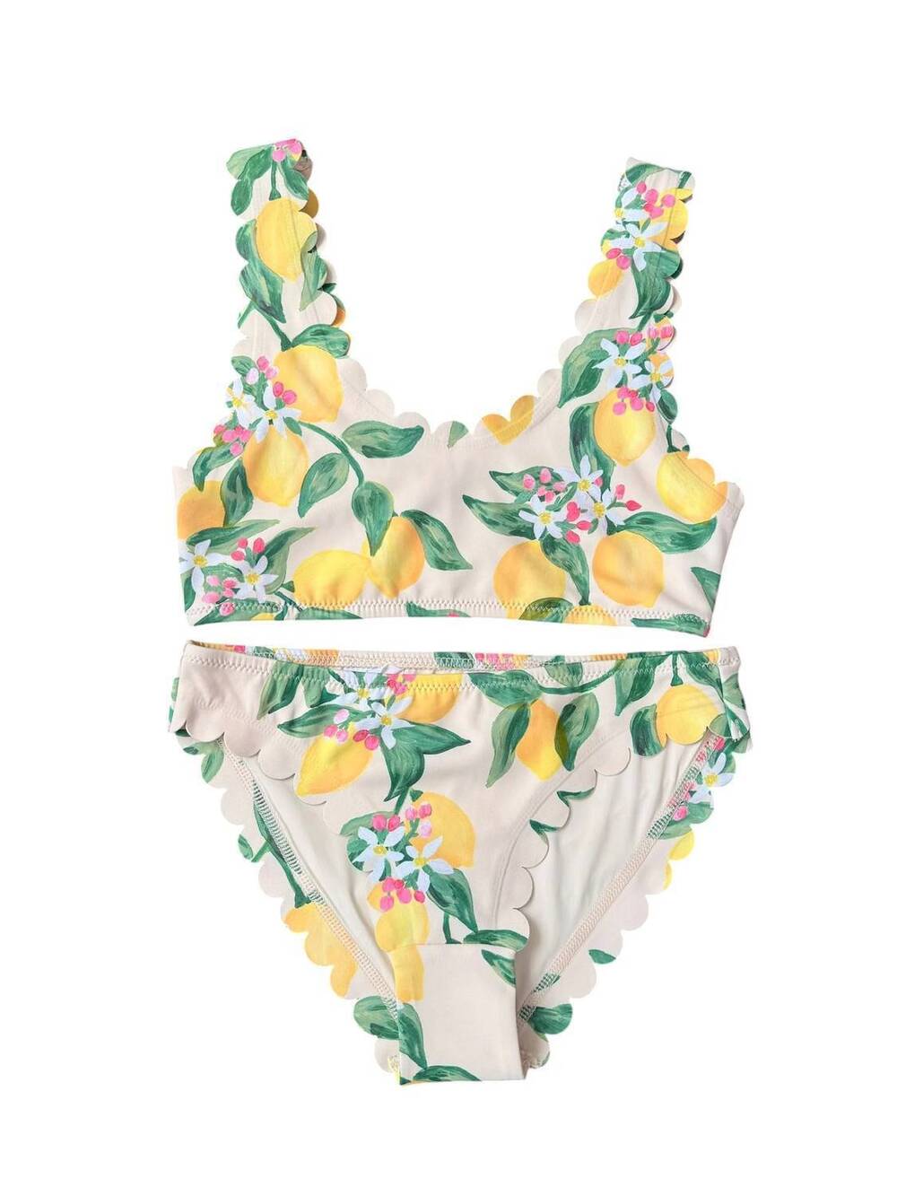NEW MOLO girls nolina scalloped bikini in citrus